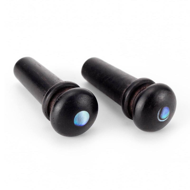 Swhmc 2PCS Ebony End Pins Black, Endpins for Acoustic Guitar Bridge Pins Pegs Guitar Parts Replacement - Image 1